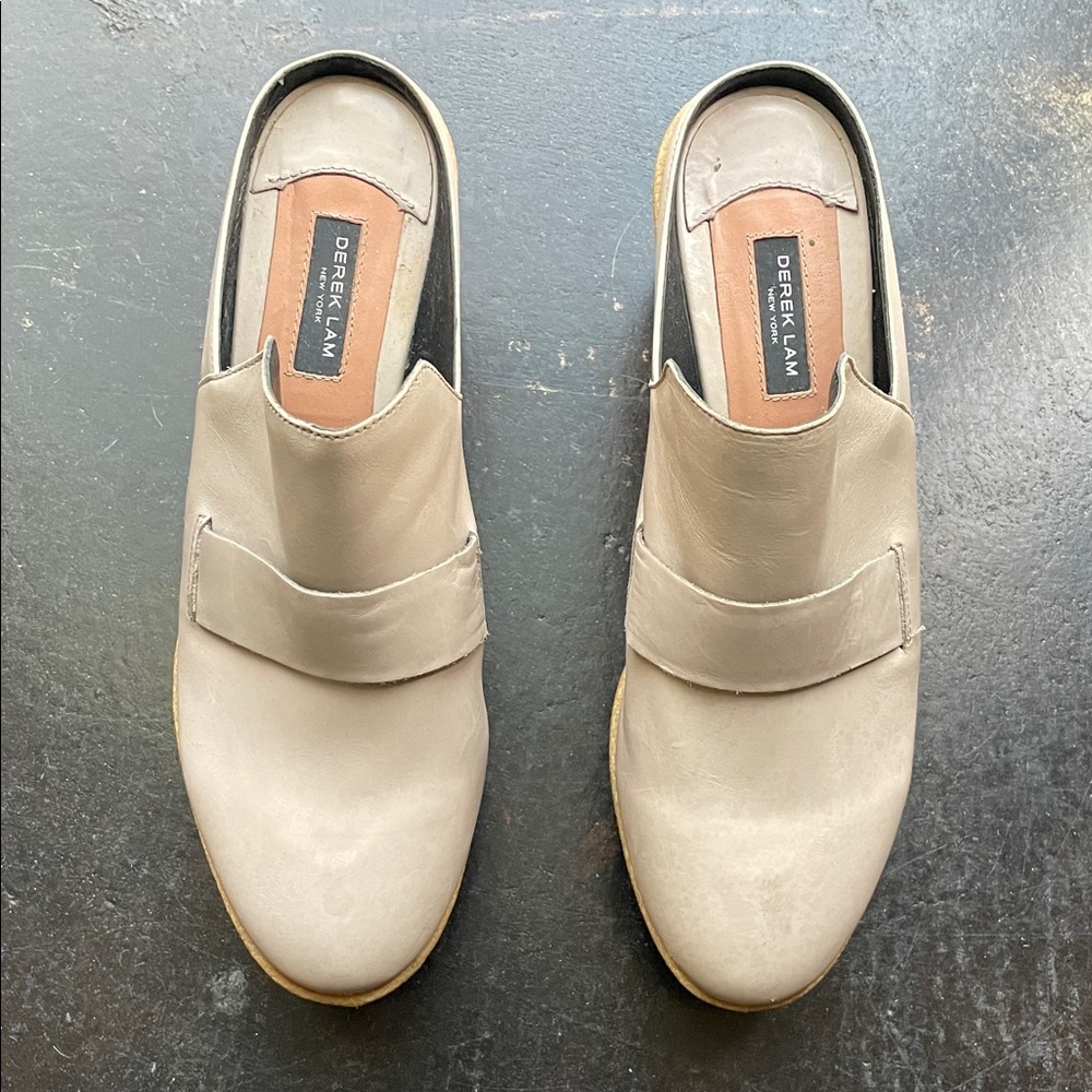 Derek Lam Taupe Leather Slip-On Shoes